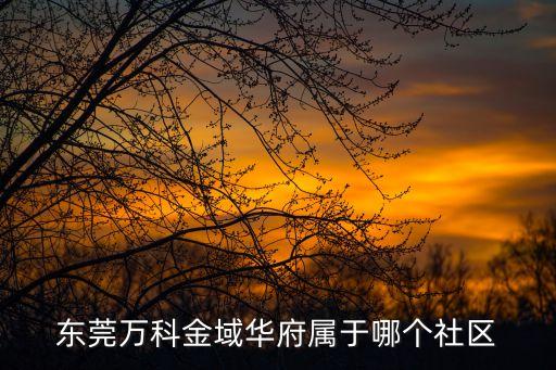 東莞萬科金域華府共多少套，東莞萬科金域華府屬于哪個社區
