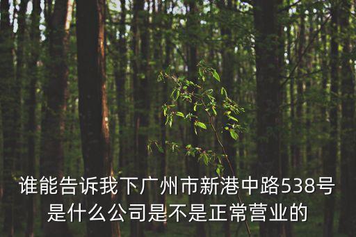誰能告訴我下廣州市新港中路538號是什么公司是不是正常營業(yè)的
