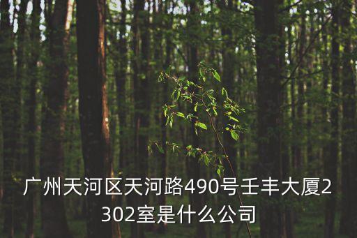 廣州天河區(qū)天河路490號壬豐大廈2302室是什么公司