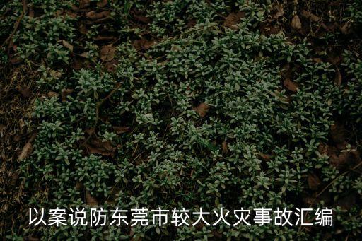 以案說防東莞市較大火災事故匯編