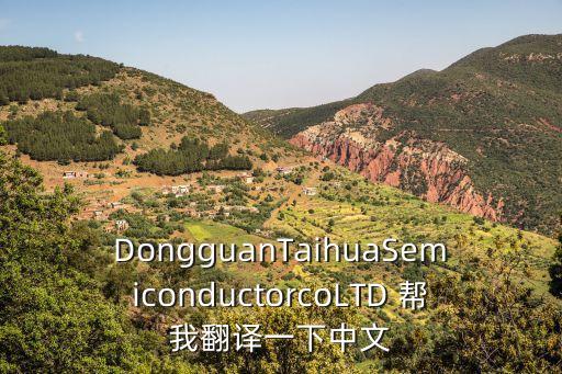 DongguanTaihuaSemiconductorcoLTD 幫我翻譯一下中文
