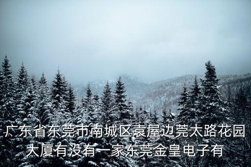 廣東省東莞市南城區(qū)袁屋邊莞太路花園大廈有沒(méi)有一家東莞金皇電子有