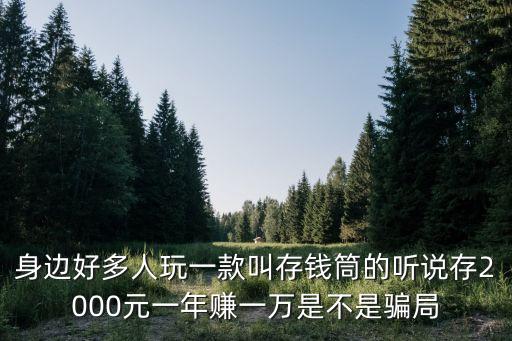 身邊好多人玩一款叫存錢筒的聽說存2000元一年賺一萬是不是騙局