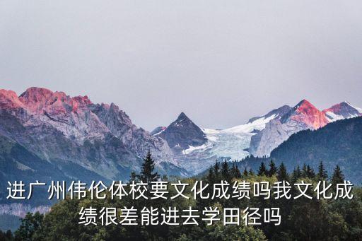 進廣州偉倫體校要文化成績嗎我文化成績很差能進去學田徑嗎