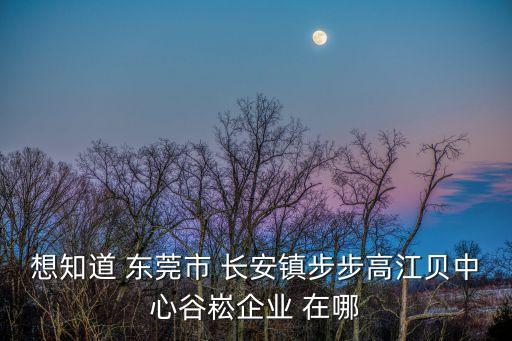 想知道 東莞市 長安鎮步步高江貝中心谷崧企業 在哪
