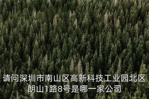 請問深圳市南山區高新科技工業園北區朗山1路8號是哪一家公司