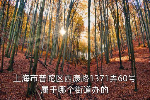 上海市普陀區西康路1371弄60號屬于哪個街道辦的