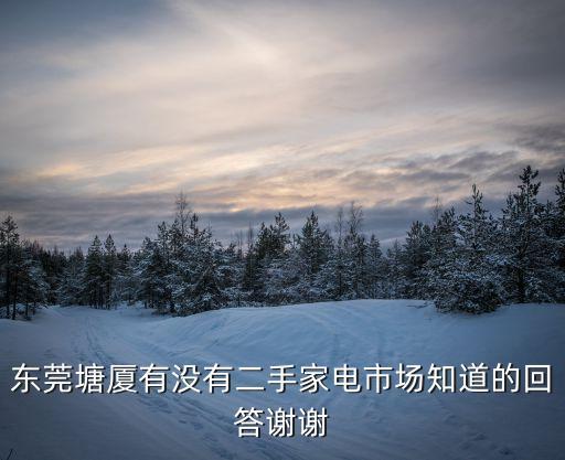東莞塘廈有沒有二手家電市場知道的回答謝謝