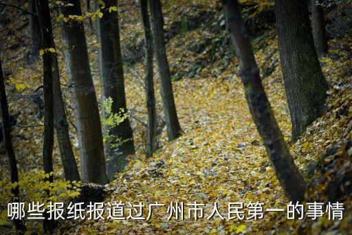 哪些報(bào)紙報(bào)道過廣州市人民第一的事情