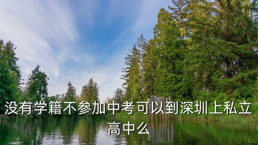 非深圳中考上民辦高中，沒有學籍不參加中考可以到深圳上私立高中么