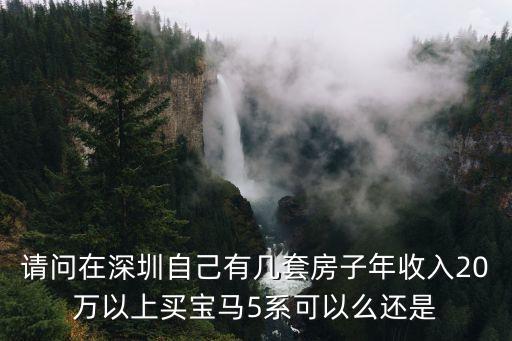 請問在深圳自己有幾套房子年收入20萬以上買寶馬5系可以么還是
