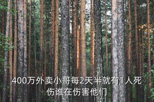 400萬外賣小哥每2天半就有1人死傷誰在傷害他們