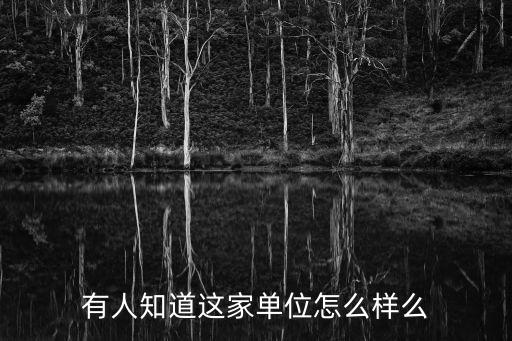 有人知道這家單位怎么樣么