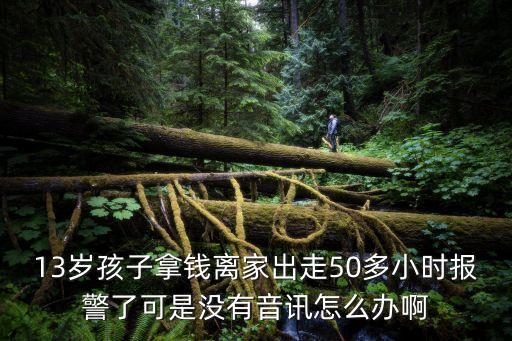 13歲孩子拿錢離家出走50多小時報警了可是沒有音訊怎么辦啊