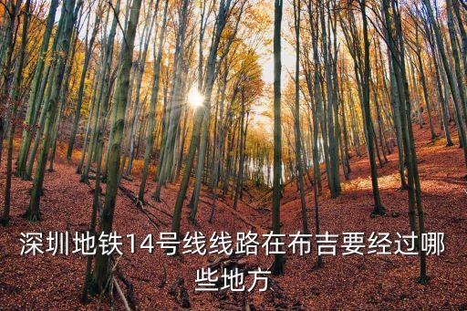 深圳地鐵14號線線路在布吉要經過哪些地方
