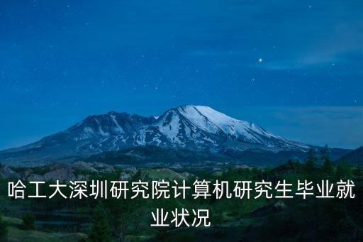 哈工大深圳研究院計算機研究生畢業就業狀況
