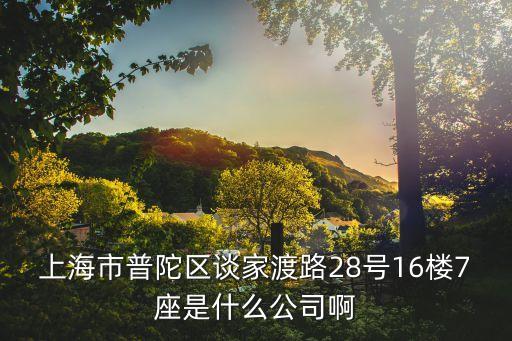 上海市普陀區談家渡路28號16樓7座是什么公司啊