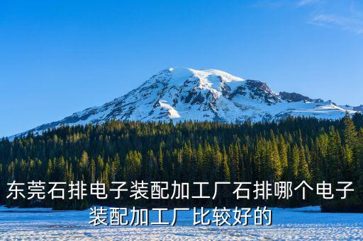 東莞石排電子裝配加工廠石排哪個電子裝配加工廠比較好的