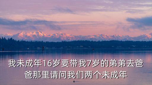 我未成年16歲要帶我7歲的弟弟去爸爸那里請問我們兩個未成年