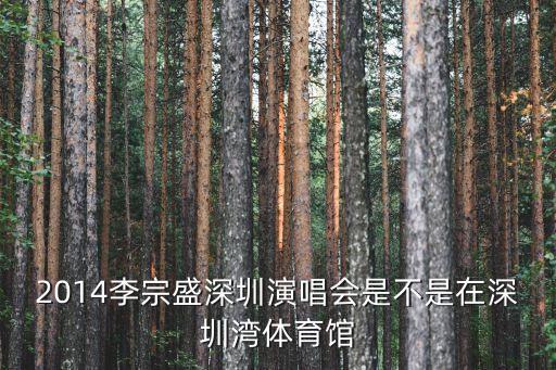 2014李宗盛深圳演唱會是不是在深圳灣體育館