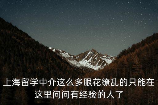 上海留學(xué)中介這么多眼花繚亂的只能在這里問問有經(jīng)驗(yàn)的人了