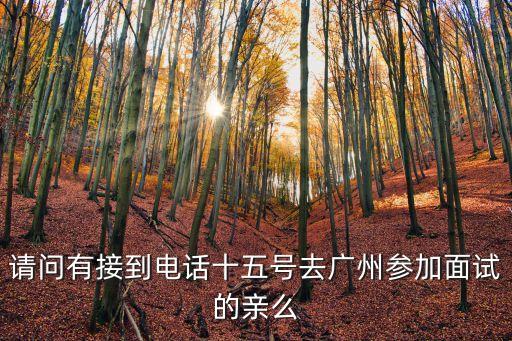 請(qǐng)問有接到電話十五號(hào)去廣州參加面試的親么