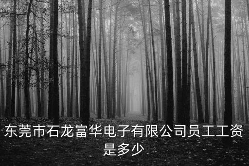 廣東東莞清溪鎮富華電子廠，東莞市石龍富華電子有限公司員工工資是多少