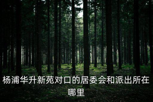 楊浦華升新苑對口的居委會和派出所在哪里