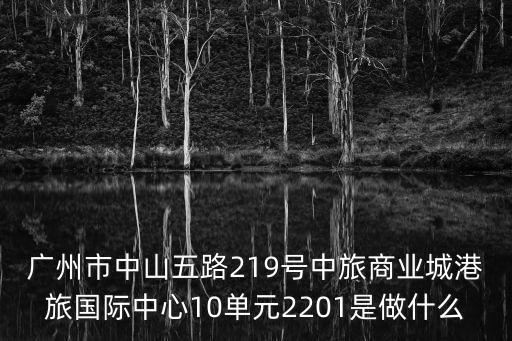 廣州市中山五路219號中旅商業城港旅國際中心10單元2201是做什么