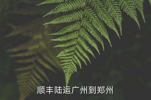順豐陸運廣州到鄭州