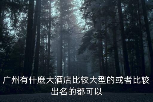 廣州有什麼大酒店比較大型的或者比較出名的都可以