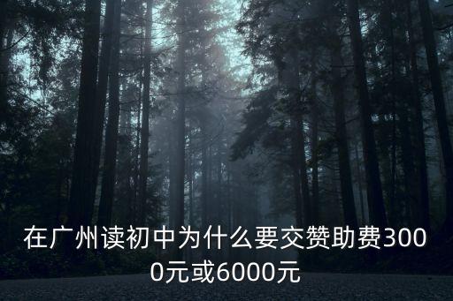 在廣州讀初中為什么要交贊助費3000元或6000元