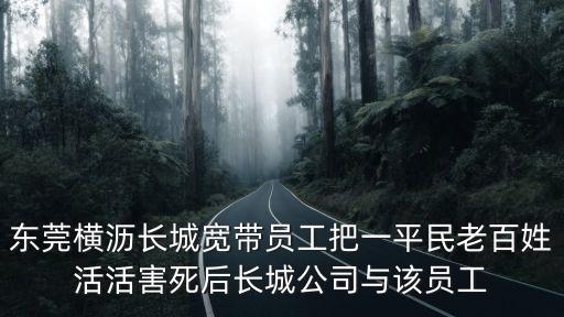 東莞橫瀝東坑鳳大村，東莞橫瀝長(zhǎng)城寬帶員工把一平民老百姓活活害死后長(zhǎng)城公司與該員工