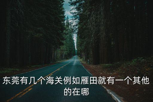 東莞市海關長是誰，東莞有幾個海關例如雁田就有一個其他的在哪