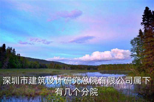 深圳現(xiàn)代城市建筑設(shè)計(jì)有限公司東莞分公司，深圳市建筑設(shè)計(jì)研究總院有限公司屬下有幾個(gè)分院