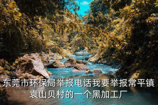 東莞市環保局舉報電話我要舉報常平鎮袁山貝村的一個黑加工廠