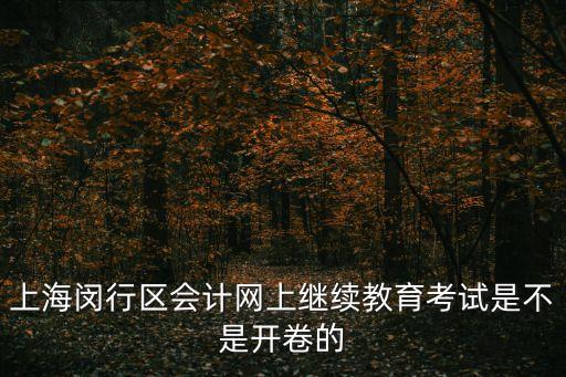上海閔行區(qū)會(huì)計(jì)網(wǎng)上繼續(xù)教育考試是不是開卷的