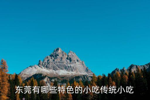東莞有哪些特色的小吃傳統小吃