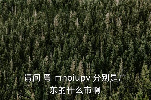 請(qǐng)問 粵 mnoiupv 分別是廣東的什么市啊