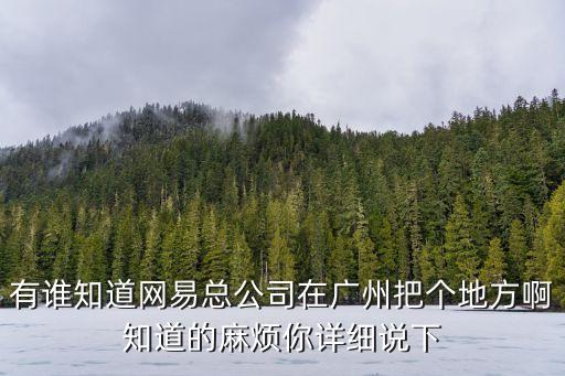 有誰知道網易總公司在廣州把個地方啊知道的麻煩你詳細說下