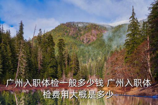 廣州入職體檢費用 三甲，廣州三甲醫院入職體檢多少錢