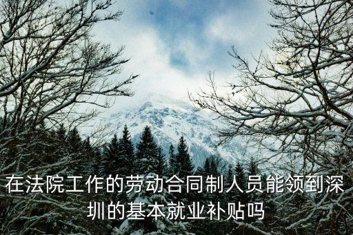在法院工作的勞動合同制人員能領到深圳的基本就業補貼嗎