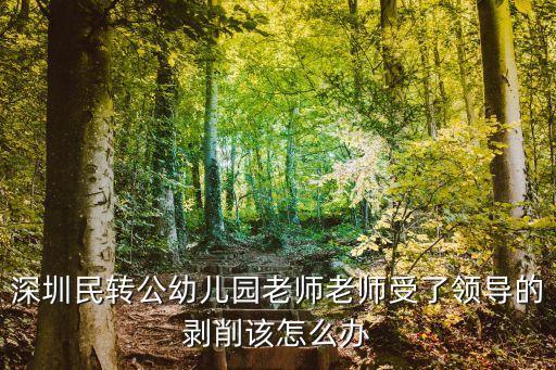 深圳民轉公幼兒園老師老師受了領導的剝削該怎么辦