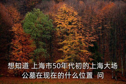 上海市五十年代的完整地圖，想知道 上海市50年代初的上海大場公墓在現(xiàn)在的什么位置  問