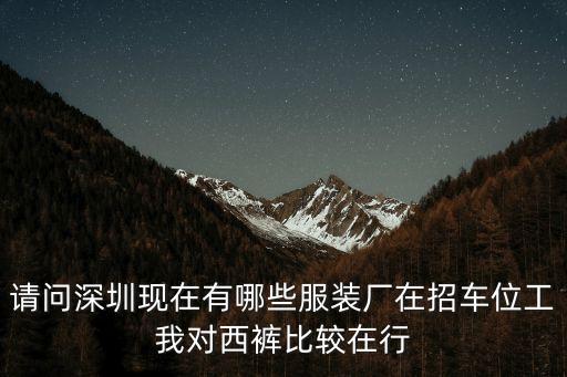 請問深圳現(xiàn)在有哪些服裝廠在招車位工我對西褲比較在行