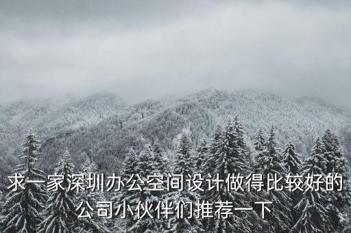 求一家深圳辦公空間設(shè)計(jì)做得比較好的公司小伙伴們推薦一下