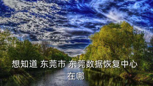 想知道 東莞市 東莞數(shù)據(jù)恢復中心 在哪