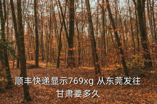 順豐快遞顯示769xg 從東莞發(fā)往甘肅要多久