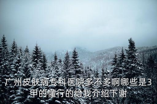 廣州皮膚病專科醫院多不多啊哪些是3甲的懂行的給我介紹下謝