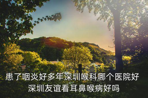 患了咽炎好多年深圳喉科哪個醫(yī)院好 深圳友誼看耳鼻喉病好嗎